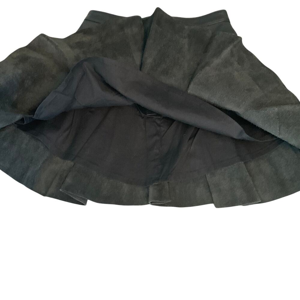 Aje. Ambrosio Black Leather Mini Ruffle, Flat Chevron Yoke Skirt Sz. AU 8 / US 4 - Picture 5 of 12